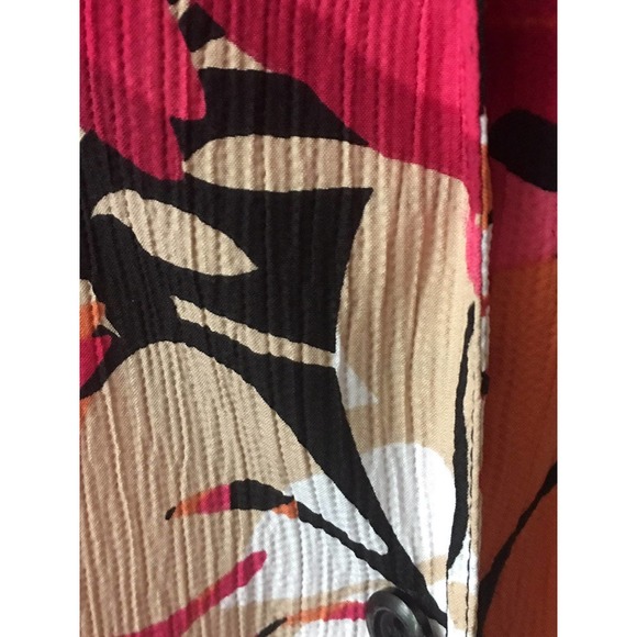 EUC Alfred Dunner Vintage Fuchsia Floral Hawaiian 80's Style Blouse Size 20 - Picture 11 of 12